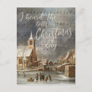 I Heard the Bells on Christmas Day, Vintage Church Postcard