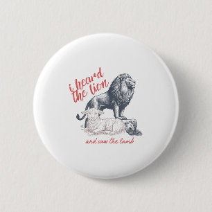 I Heard The Lion And Saw The Lamb Sheep Minimalist 6 Cm Round Badge