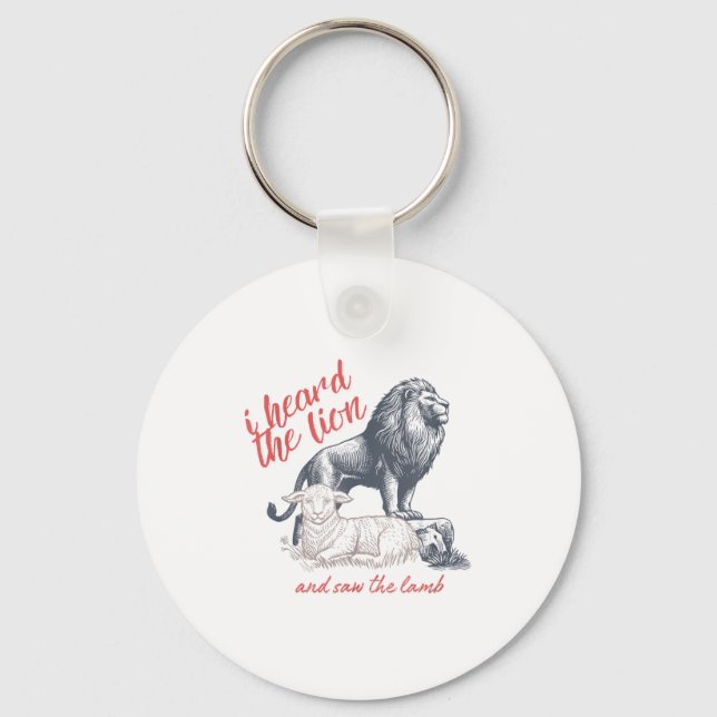 I Heard The Lion And Saw The Lamb Sheep Minimalist Key Ring (Front)