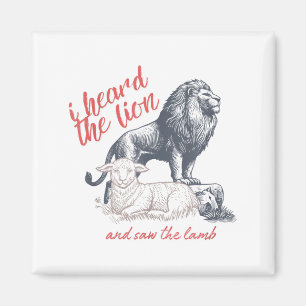 I Heard The Lion And Saw The Lamb Sheep Minimalist Magnet