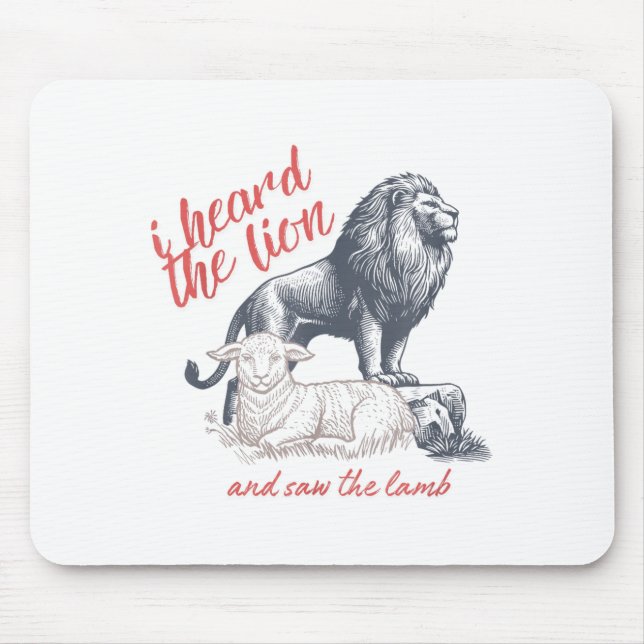 I Heard The Lion And Saw The Lamb Sheep Minimalist Mouse Mat (Front)