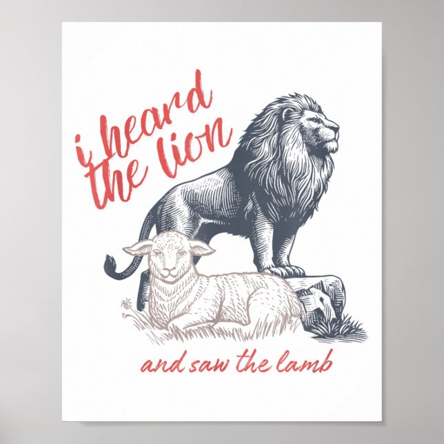 I Heard The Lion And Saw The Lamb Sheep Minimalist Poster (Front)