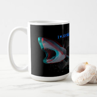 I Heart 3D Sharks Coffee Mug