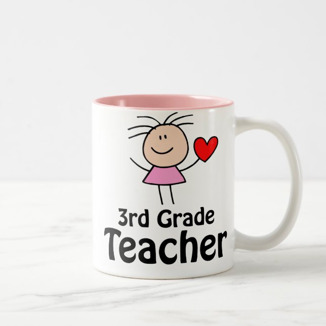 I Heart 3rd Grade Teacher Mug (Right)