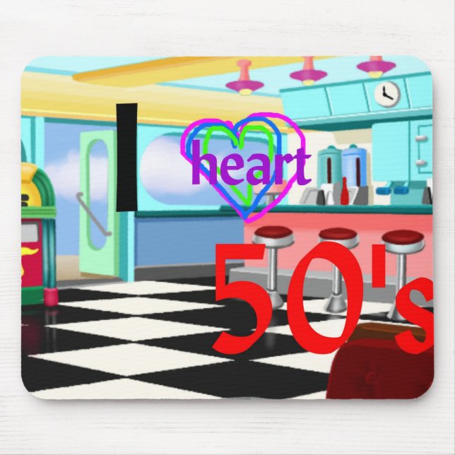 i heart 50's mouse mat (Front)