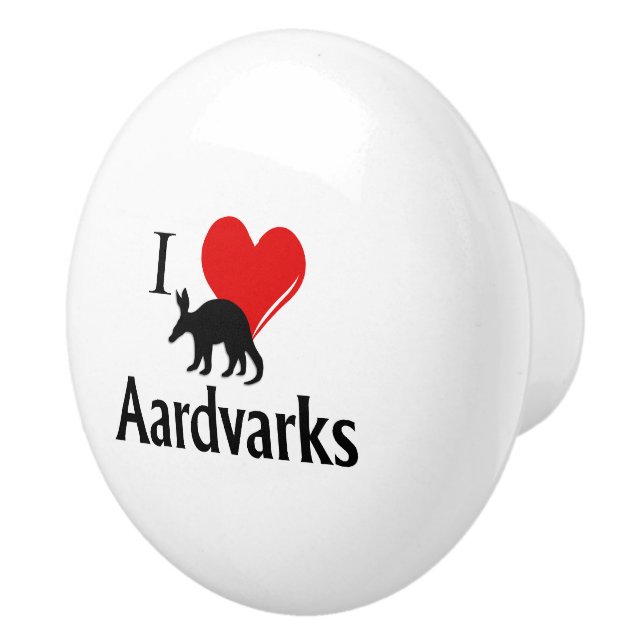 I Heart Aardvarks Ceramic Knob (Right)