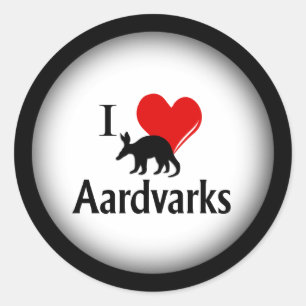 I Heart Aardvarks Classic Round Sticker