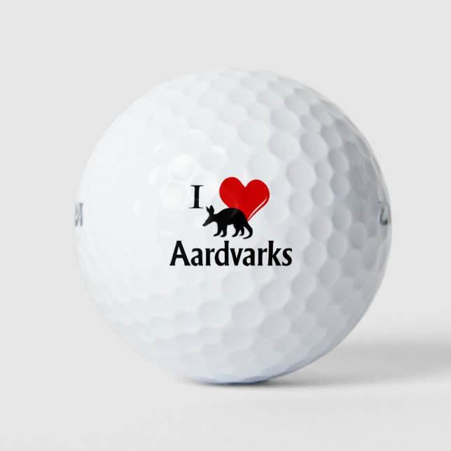 I Heart Aardvarks Golf Balls (Front)