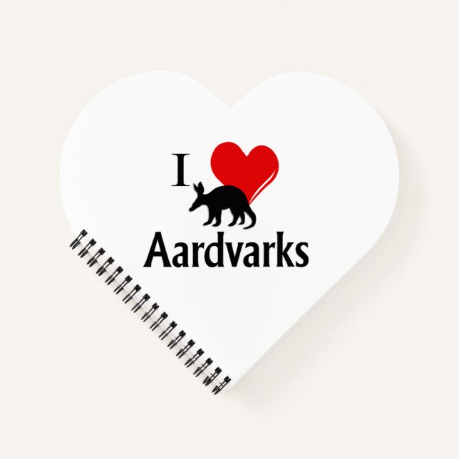 I Heart Aardvarks Notebook (Front)