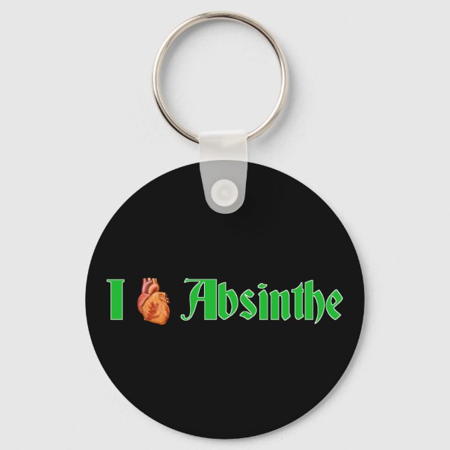 I heart Absinthe  Key Ring (Front)