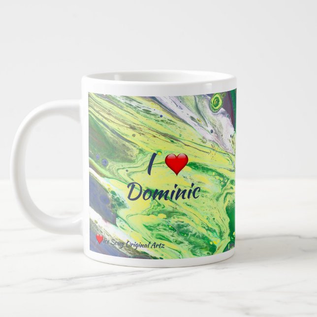 I Heart Abstract Personalise Large Coffee Mug (Left)