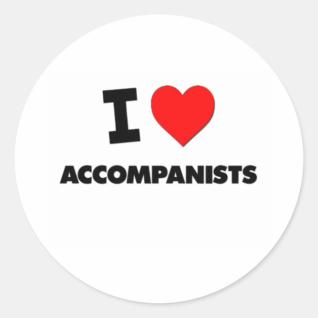 I Heart Accompanists Classic Round Sticker (Front)