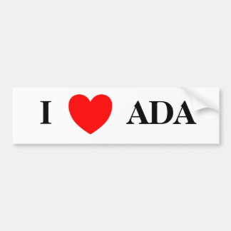 I Heart Ada Bumper Sticker