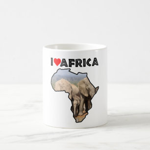 I Heart Africa Map Africa Wildlife Elephant Social Coffee Mug