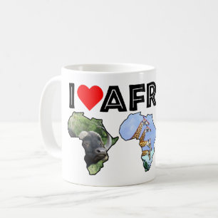 I Heart Africa Map African Wildlife Trio Coffee Mug