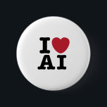 I Heart AI 6 Cm Round Badge<br><div class="desc">For those who love artificial intelligence.</div>