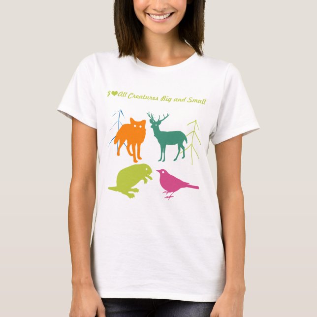 I Heart All Creatures Big and Small T-Shirt (Front)