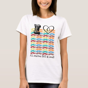 I Heart All Staches Big and Small Moustache T-Shirt