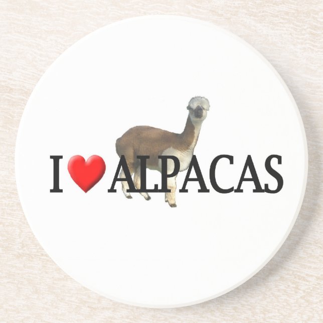 I heart alpacas coaster (Front)