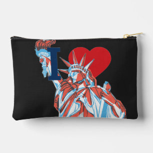 I Heart America Statue of Liberty Fourth of July  Accessory Pouch
