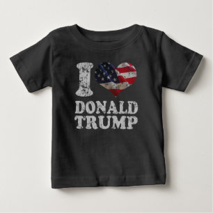 I heart American Flag Donald Trump Baby T-Shirt