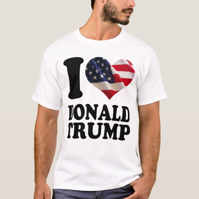 I heart American Flag Donald Trump T-Shirt (Front)