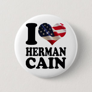 I heart American Flag Herman Cain Buttons