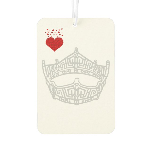 I Heart American Pageant Iconic Crown  Car Air Freshener (Back)