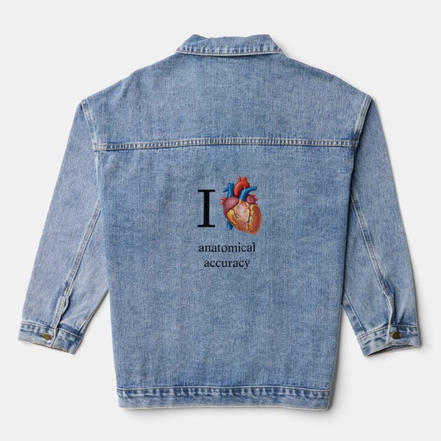 I Heart Anatomical Accuracy  Denim Jacket (Back)