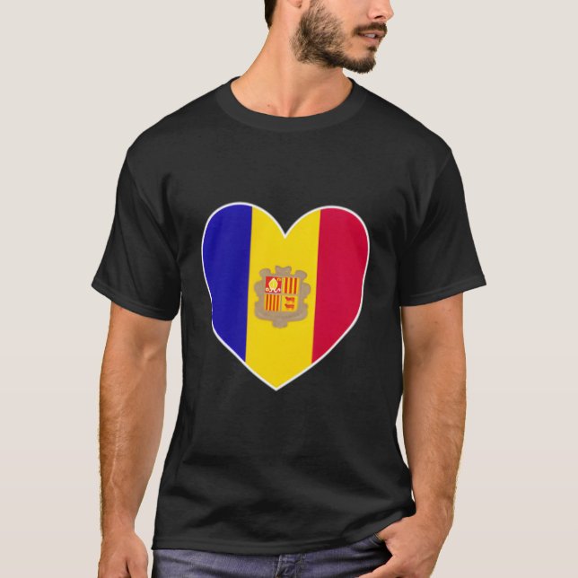 I Heart Andorra - Fun Andorran Flag Heart T-Shirt (Front)