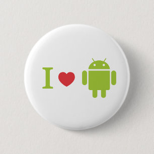 I heart Android 6 Cm Round Badge