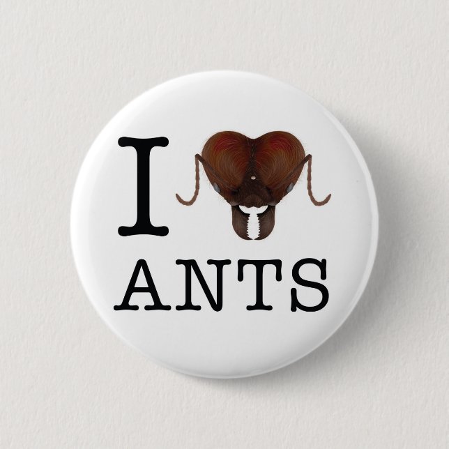 I heart ants button (Front)