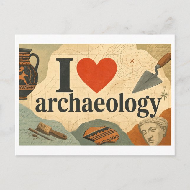"I [Heart] Archaeology" Postcard (Front)