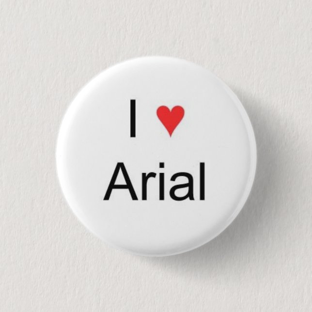 I heart Arial 3 Cm Round Badge (Front)