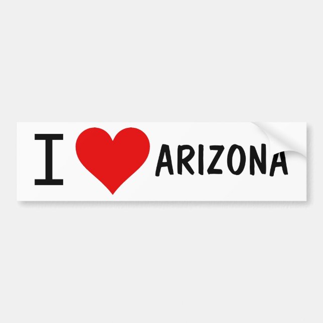 I HEART ARIZONA BUMPER STICKER (Front)