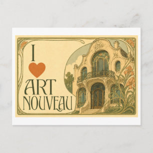 "I [Heart] Art Nouveau" Postcard