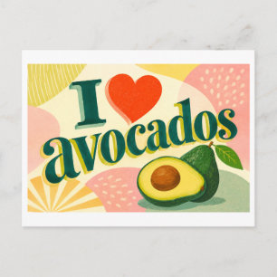 "I [Heart] Avocados" Postcard