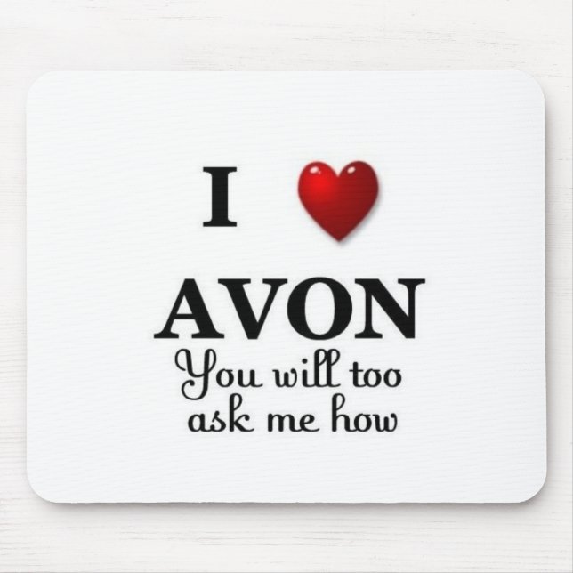 i heart avon ask me how mouse mat (Front)