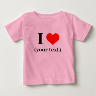 I HEART! Baby Fine Jersey T-Shirt - Pink- Custom