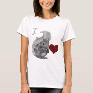 I Heart Baby Squirrels Fuzzy Animal T-Shirt