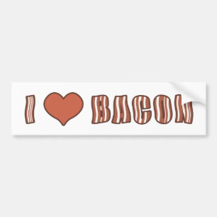I Heart Bacon Bumper Sticker 001