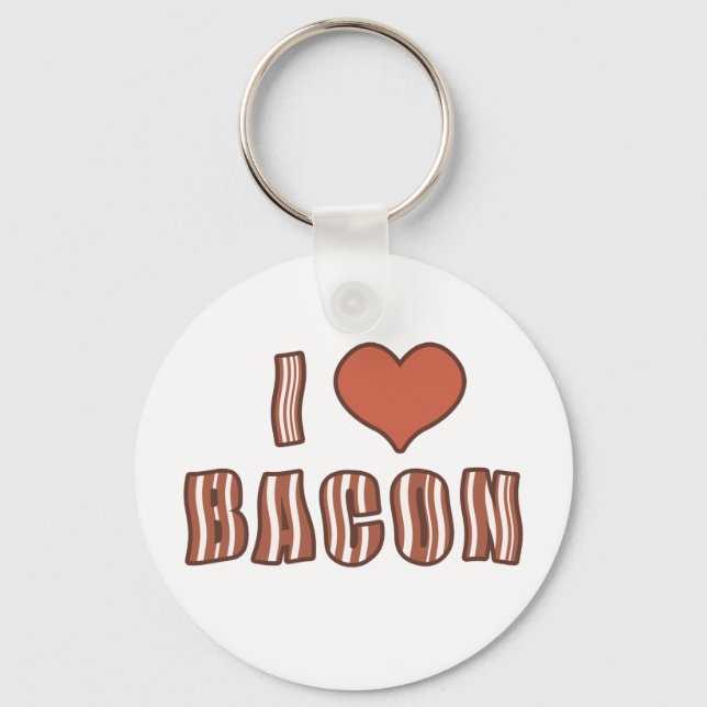 I Heart Bacon Keychain 001 (Front)