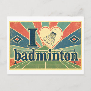 "I [Heart] Badminton" Postcard