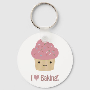 I heart baking key ring