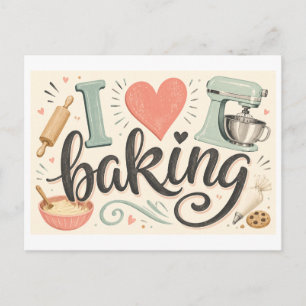 I [Heart] Baking Postcard