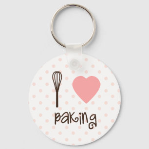 I heart baking whisk Key Chain