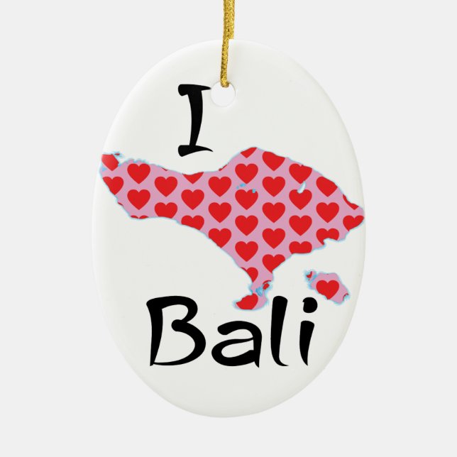 I heart Bali Ceramic Tree Decoration (Front)