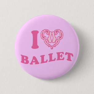 I Heart Ballet 6 Cm Round Badge
