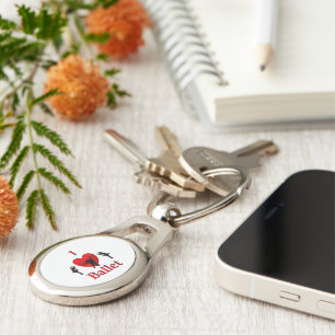 I Heart Ballet Dance Key Ring