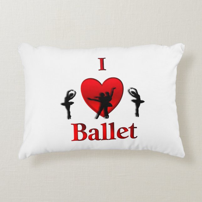 I Heart Ballet Decorative Cushion (Front)
